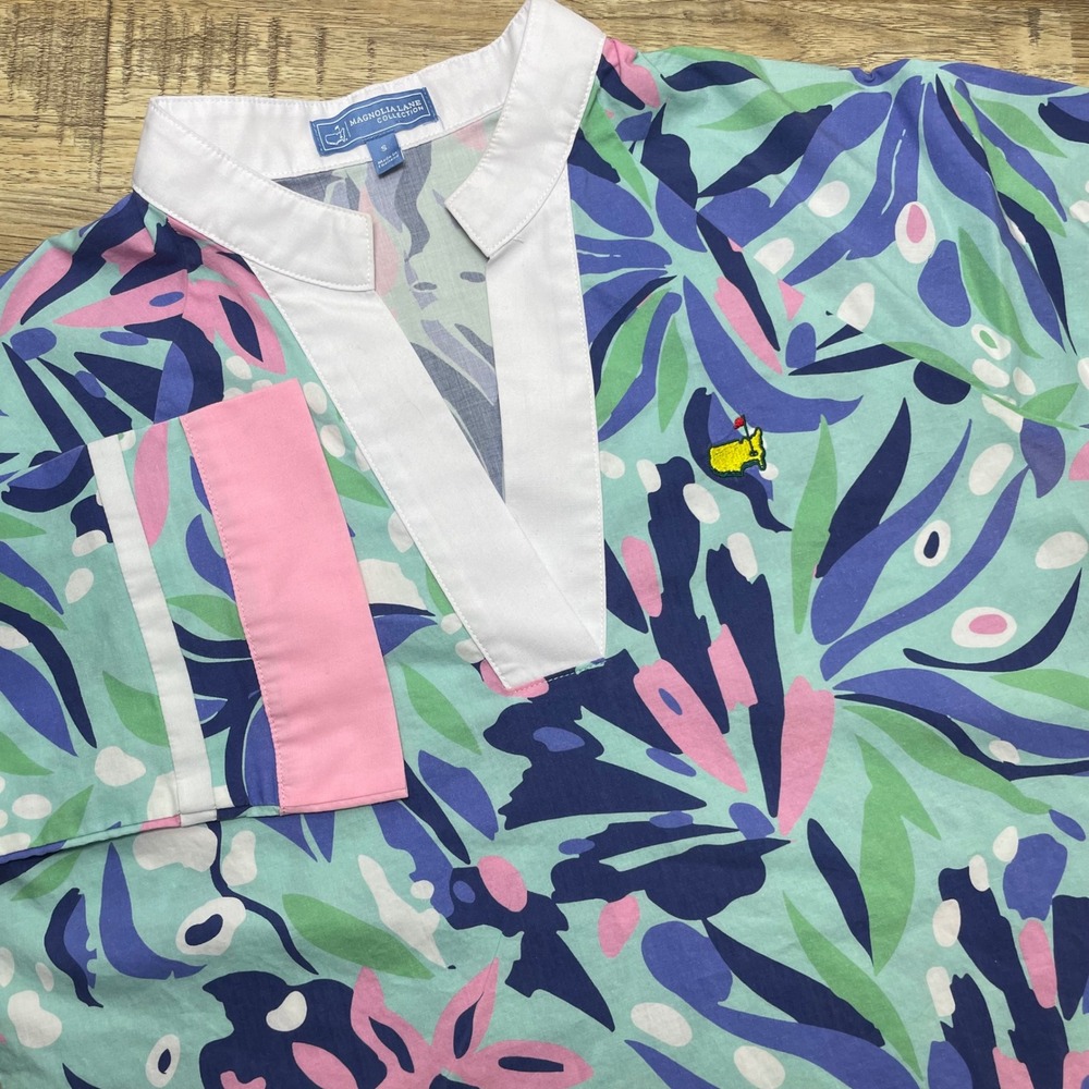 Magnolia Lane Collection Masters Tournament Floral Tunic Mint Pink Women's Small